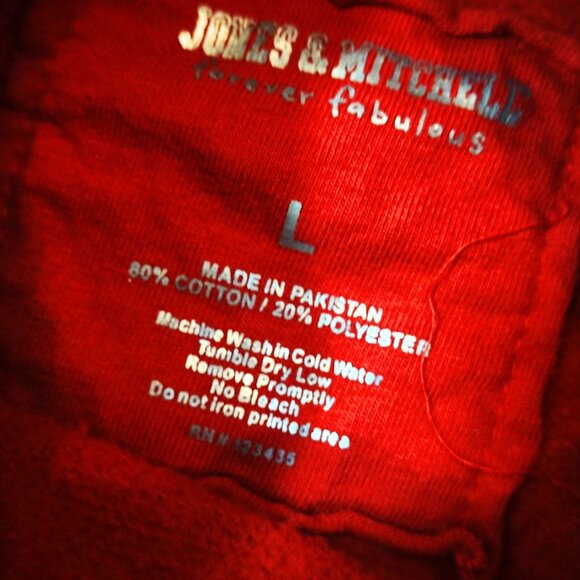 Ole Miss Rebels Women's Hoodie Red Appliqué Jones & Mitchell Size Large - Picture 6 of 6